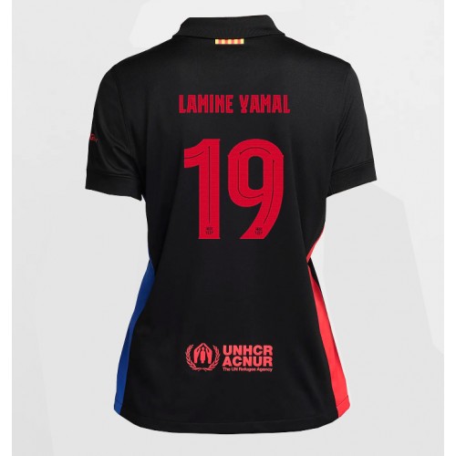 Fotballdrakt Dame Barcelona Lamine Yamal #19 Bortedrakt 2024-25 Kortermet